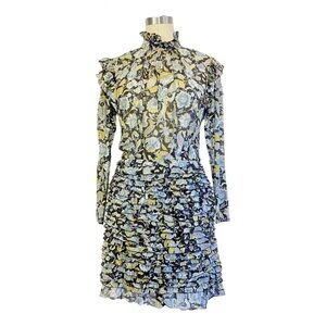 Robert Rodriguez Nikita Floral Print Ruffle Dress